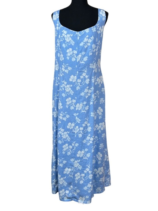 Old Navy Dresses & Skirts - Old Navy NWT Blue Floral Sleeveless Linen Midi Dress Size XXL
